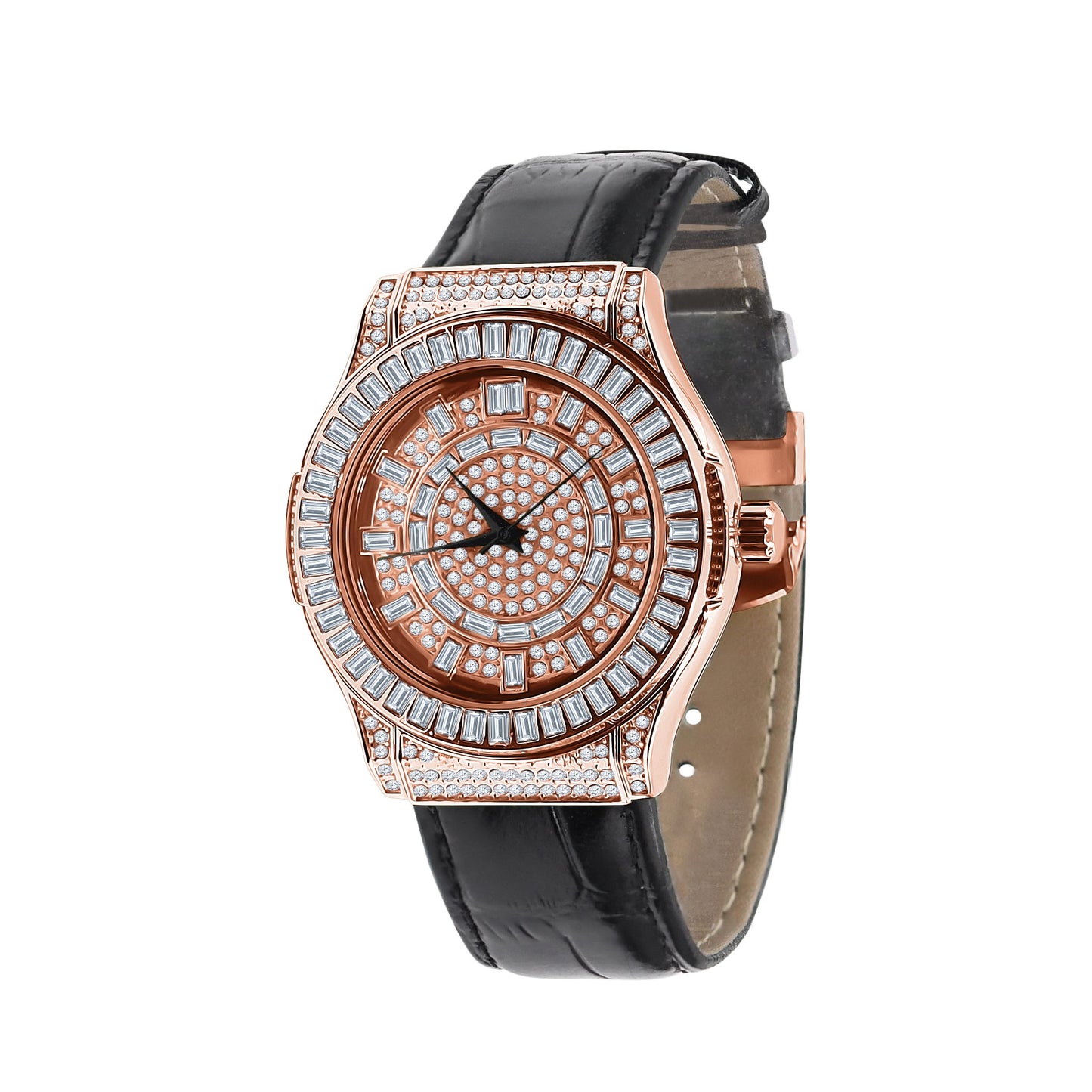 Conspicious Bling Leather Watch | 5110365 - Iced Lux Watch Shop