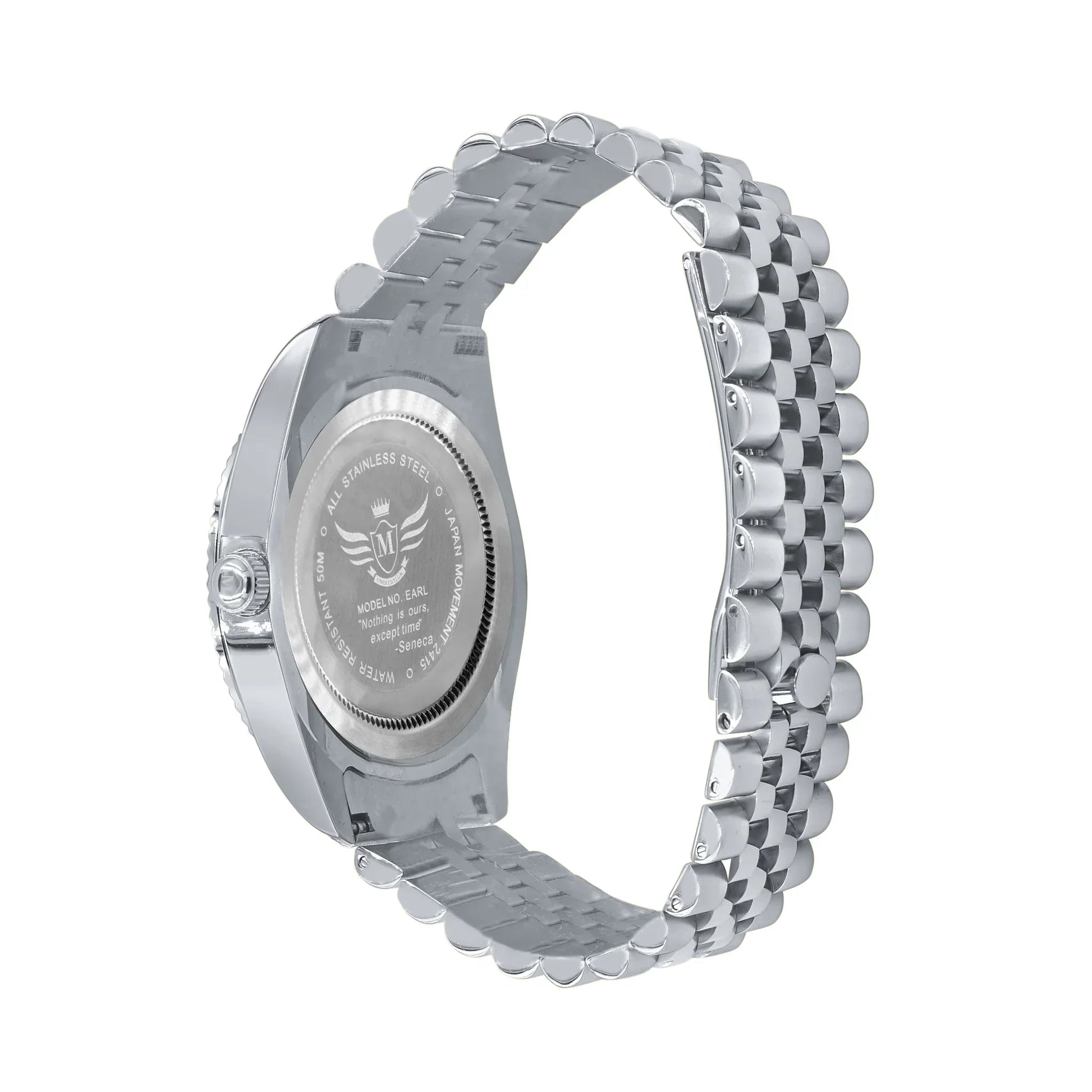 🕒 EARL Steel Quartz Watch – 40 mm Fully Bling - Iced Lux Watch Shop