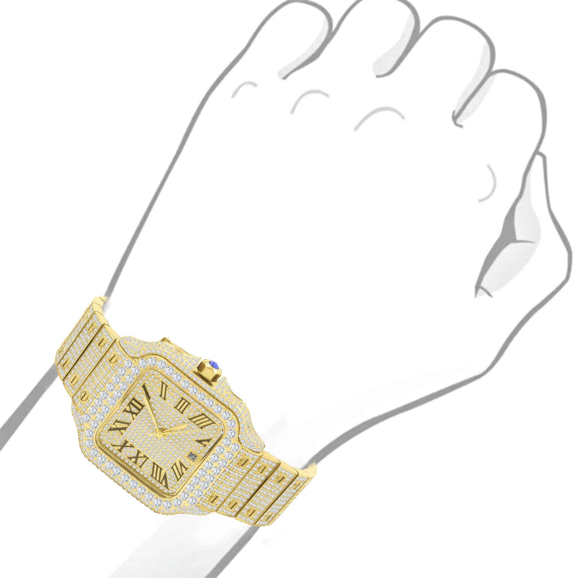 Permeate Moissanite Steel Watch – Automatic 5ATM VVS Lab Diamonds - Iced Lux Watch Shop