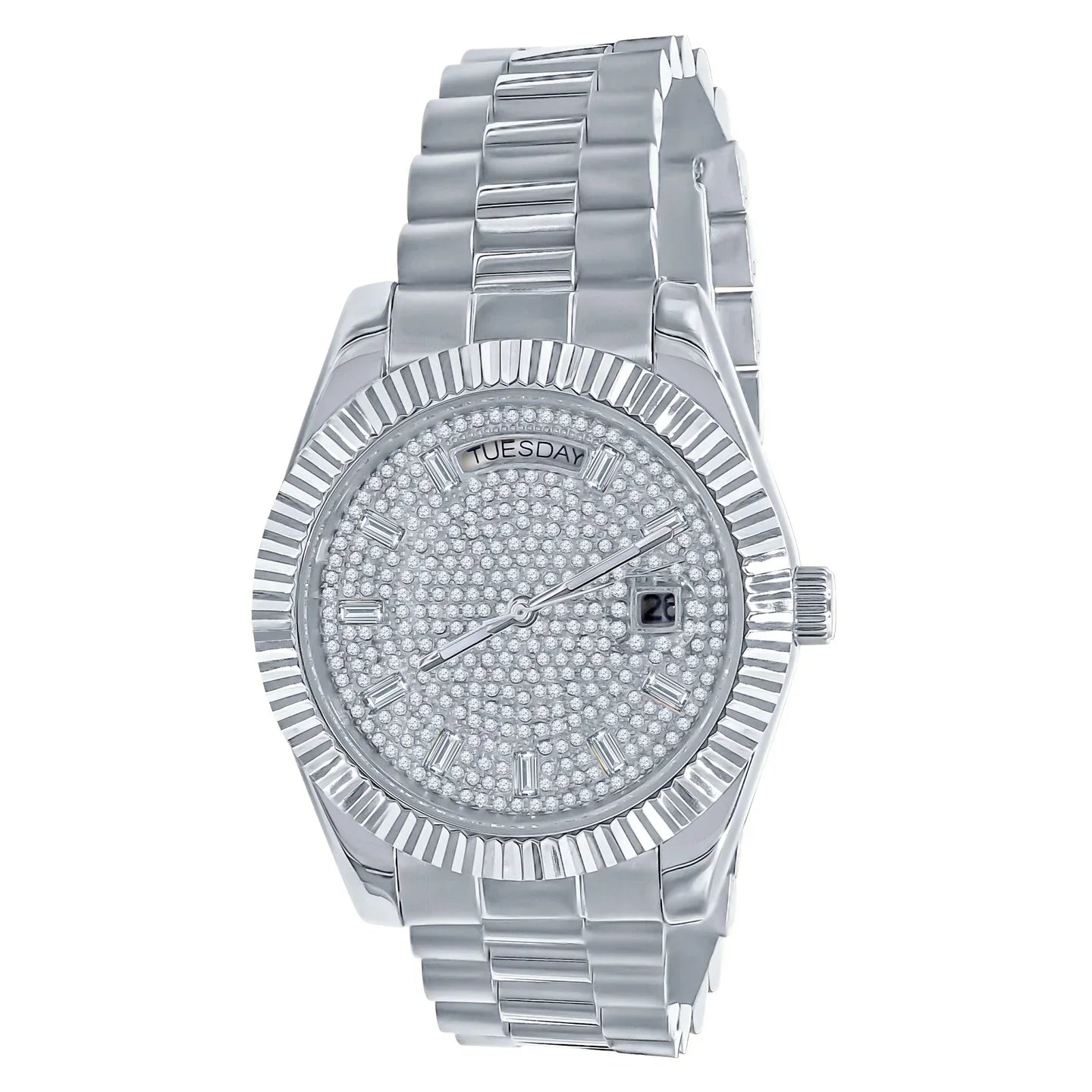 ARISTOCRATIC – 44 mm Fully Iced Hip-Hop Watch | CZ Stones, Alloy, Adjustable Links - Iced Lux Watch Shop