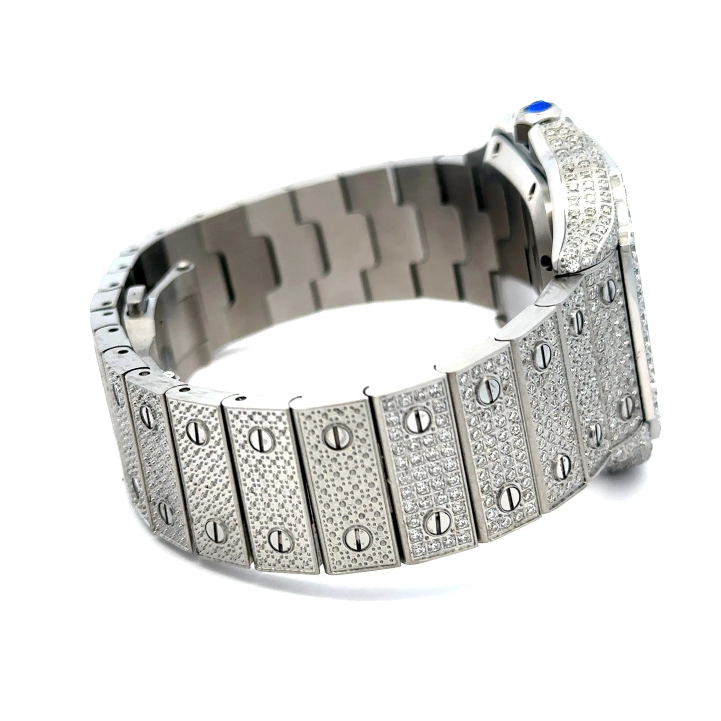 VORLIC Steel Silver Moissanite Watch – Iced Out | Iced Lux - Iced Lux Watch Shop