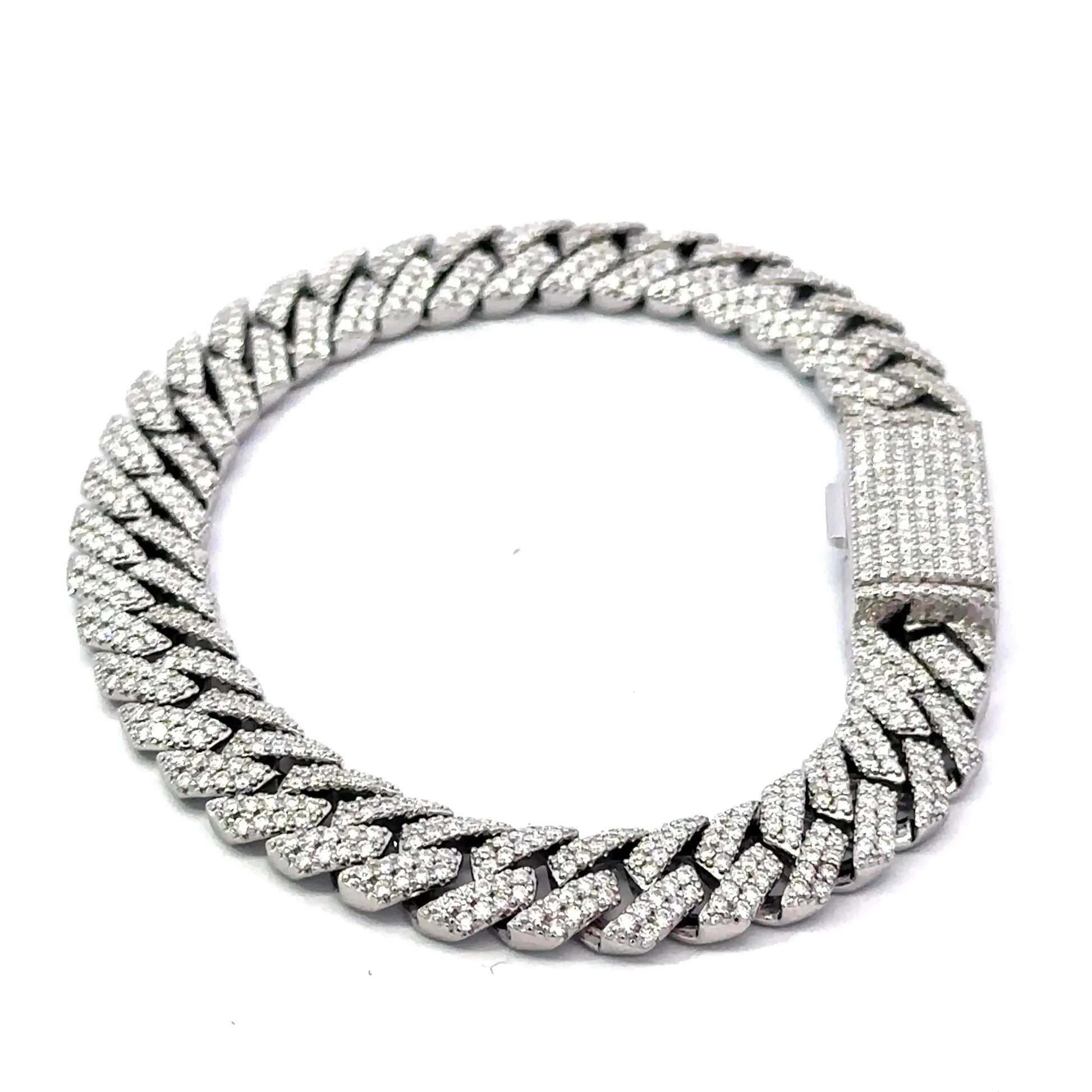 Tenric 10mm Moissanite Iced Out Cuban Bracelet – 925 Silver, VVS Clarity | Iced Lux - Iced Lux Watch Shop