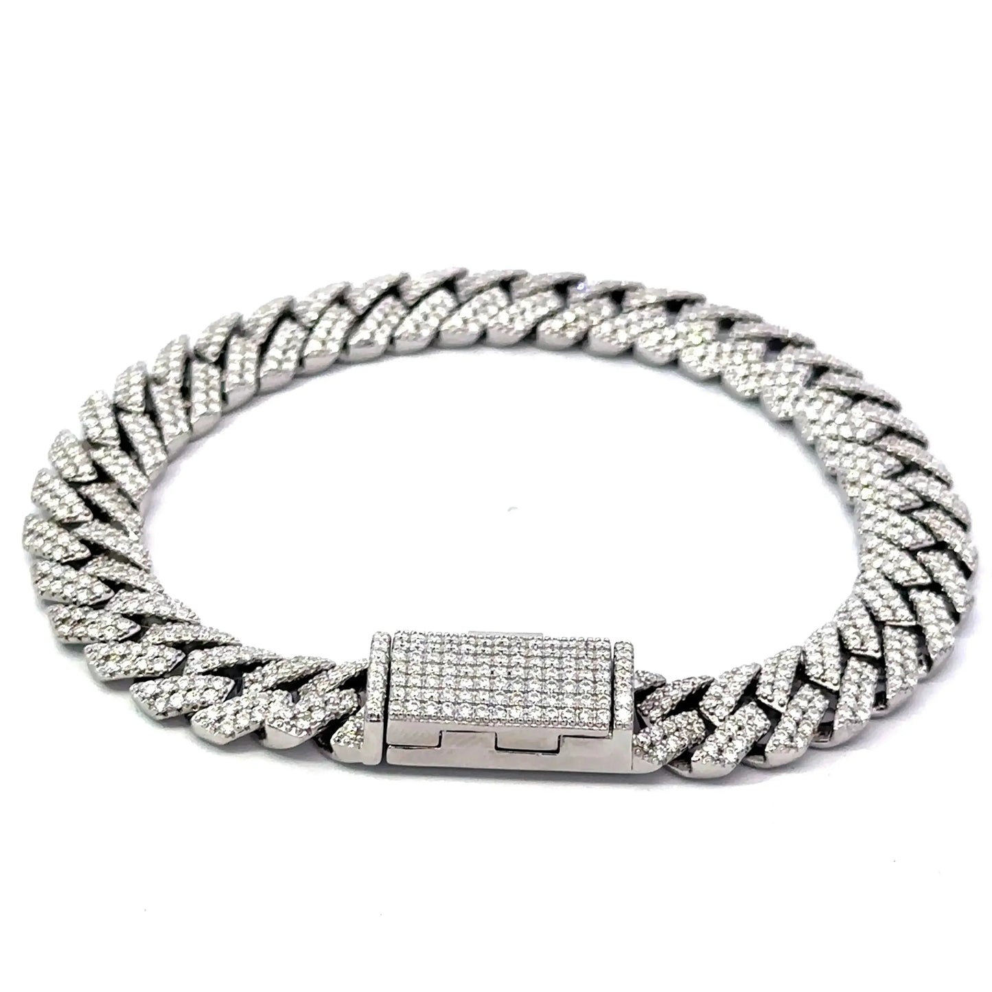 Tenric 10mm Moissanite Iced Out Cuban Bracelet – 925 Silver, VVS Clarity | Iced Lux - Iced Lux Watch Shop