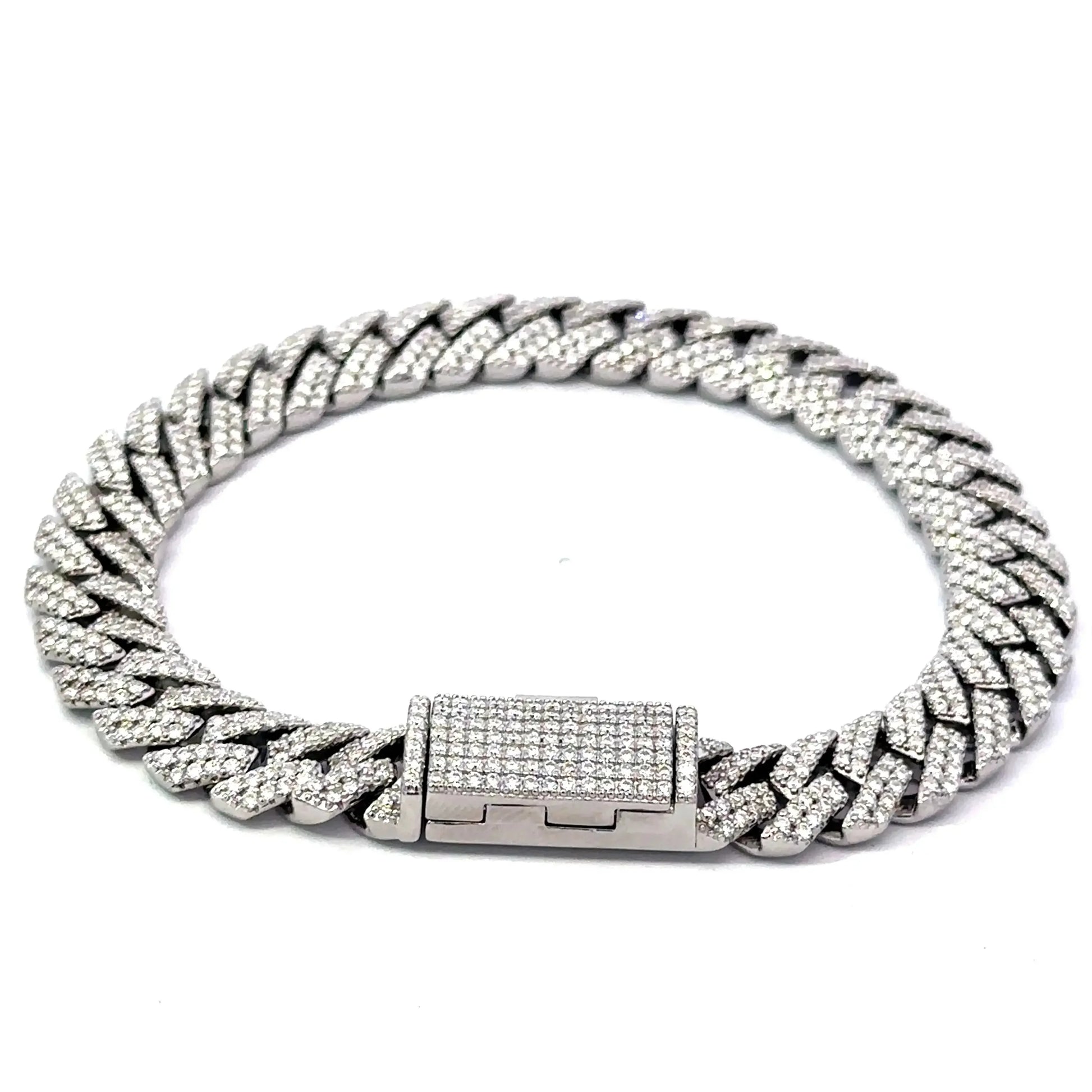 Tenric 10mm Moissanite Iced Out Cuban Bracelet – 925 Silver, VVS Clarity | Iced Lux - Iced Lux Watch Shop