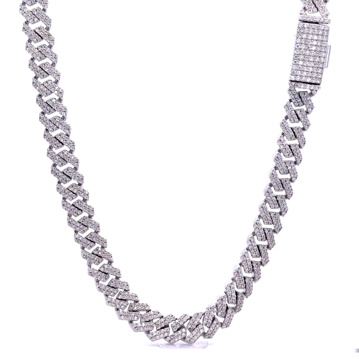 Ozarin Moissanite Cuban Chain – 8mm Iced 925 Silver - Iced Lux Watch Shop