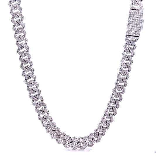 Ozarin Moissanite Cuban Chain – 8mm Iced 925 Silver - Iced Lux Watch Shop