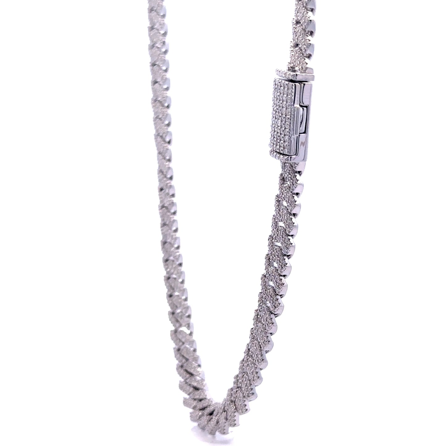 Ozarin Moissanite Cuban Chain – 8mm Iced 925 Silver - Iced Lux Watch Shop