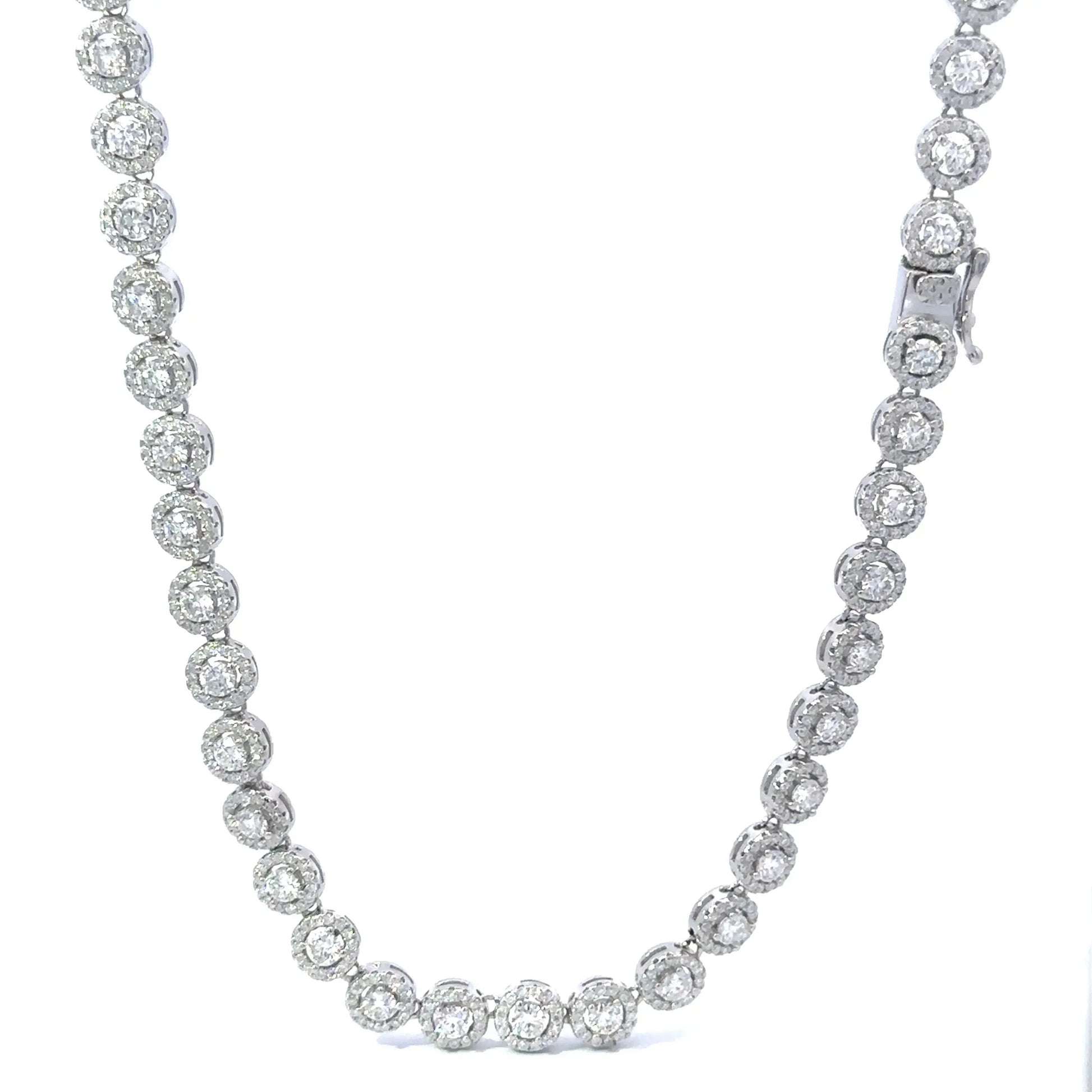 JARELO 6mm Rhodium Moissanite Iced Out Chain 925 Silver - Luxury Iced Chain for Men & Women