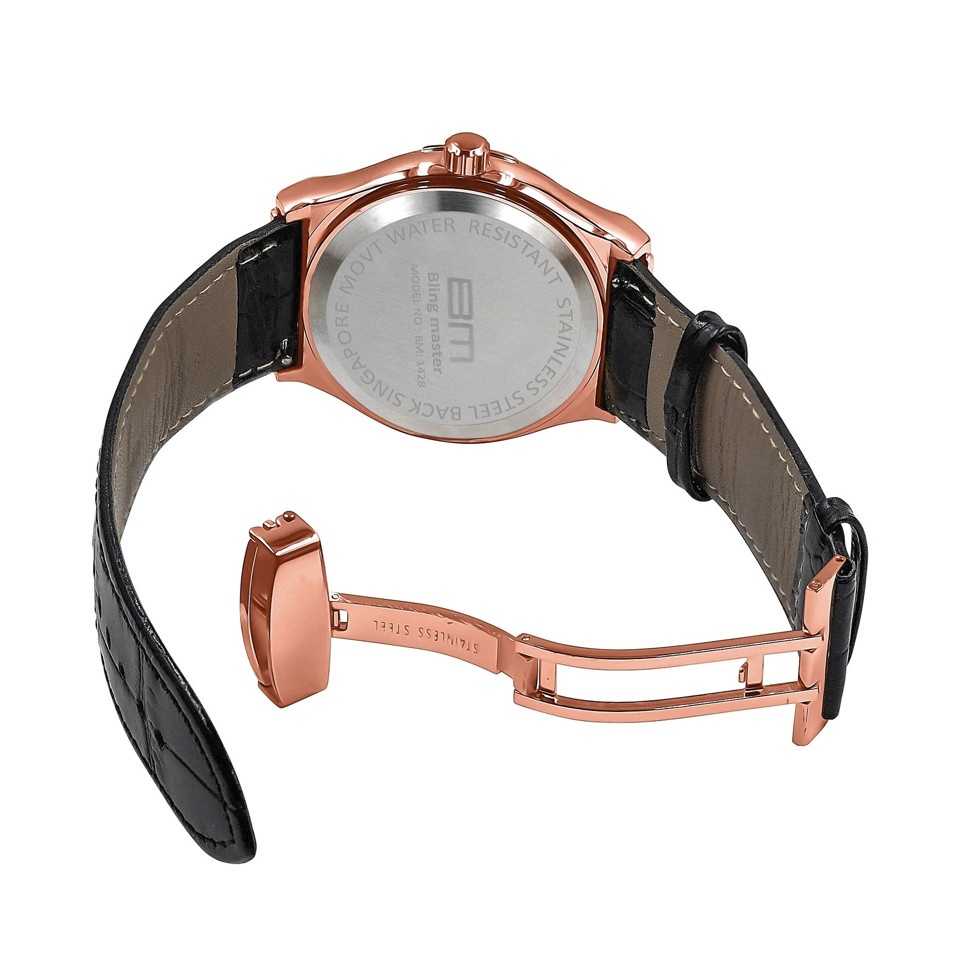 Conspicious Bling Leather Watch | 5110365 - Iced Lux Watch Shop