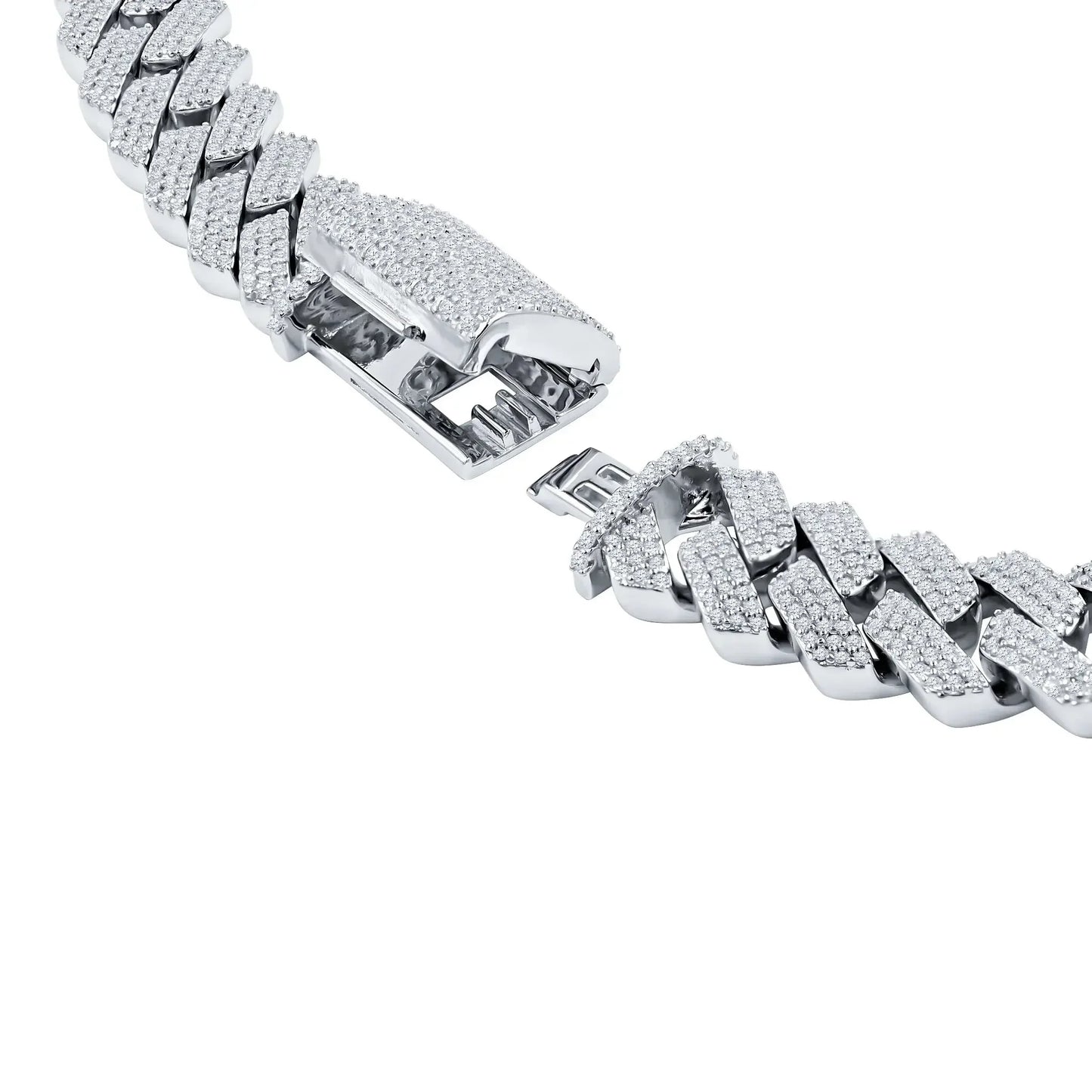 Ivich – 14 mm Moissanite Iced‑Out Bracelet | 925 Sterling Silver Rhodium - Iced Lux Watch Shop