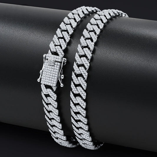 GemSculpt 8mm Silver CZ Necklace – 925 Sterling Silver Iced Chain - Iced Lux Watch Shop