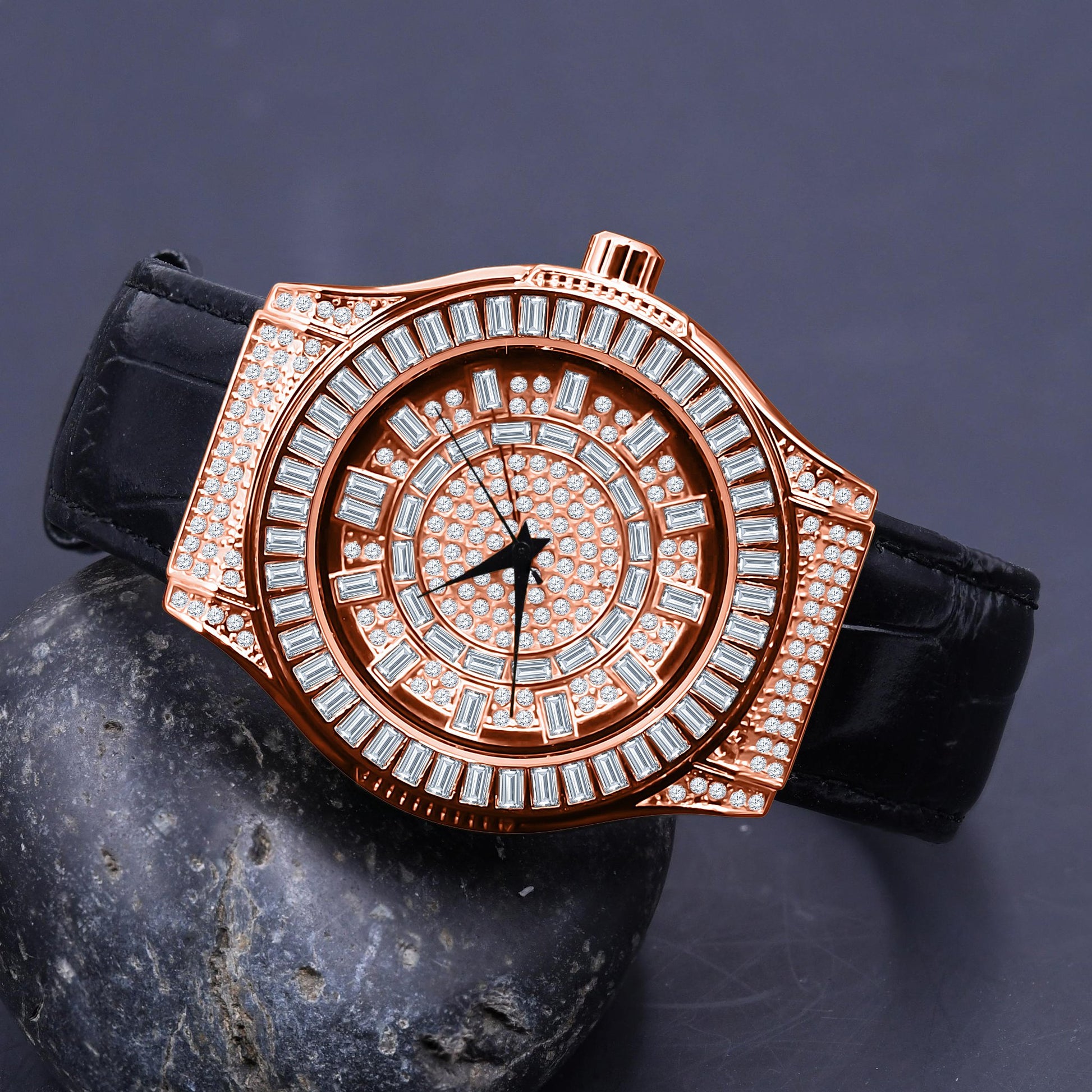 Conspicious Bling Leather Watch | 5110365 - Iced Lux Watch Shop