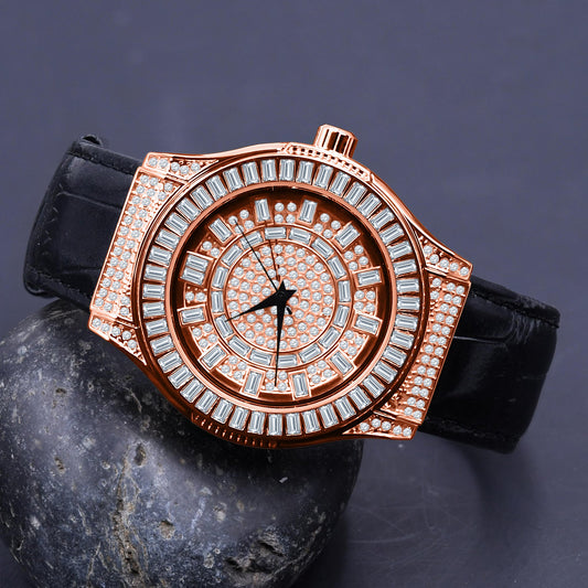 Conspicious Bling Leather Watch | 5110365 - Iced Lux Watch Shop