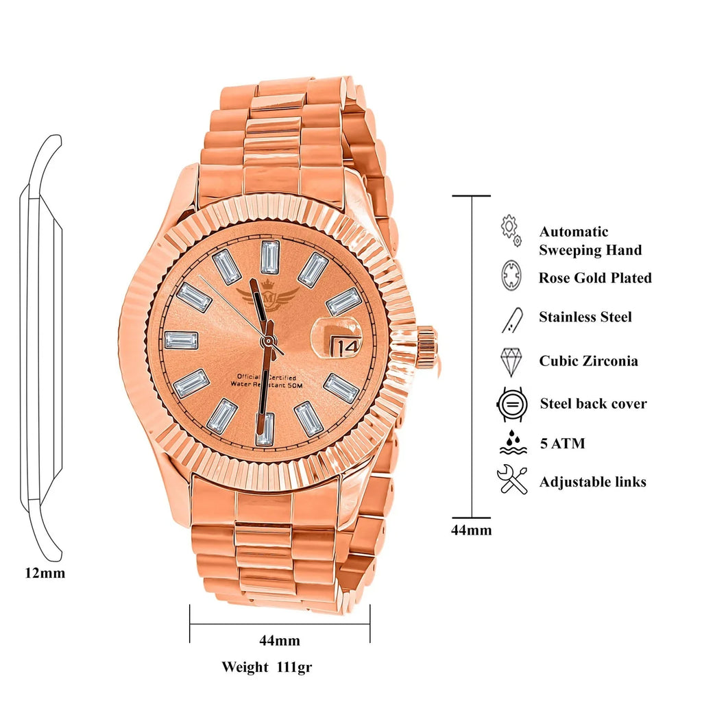 COSMIC – 40 mm Automatic Ice-Out Steel Watch | Bold & Timeless - Iced Lux Watch Shop