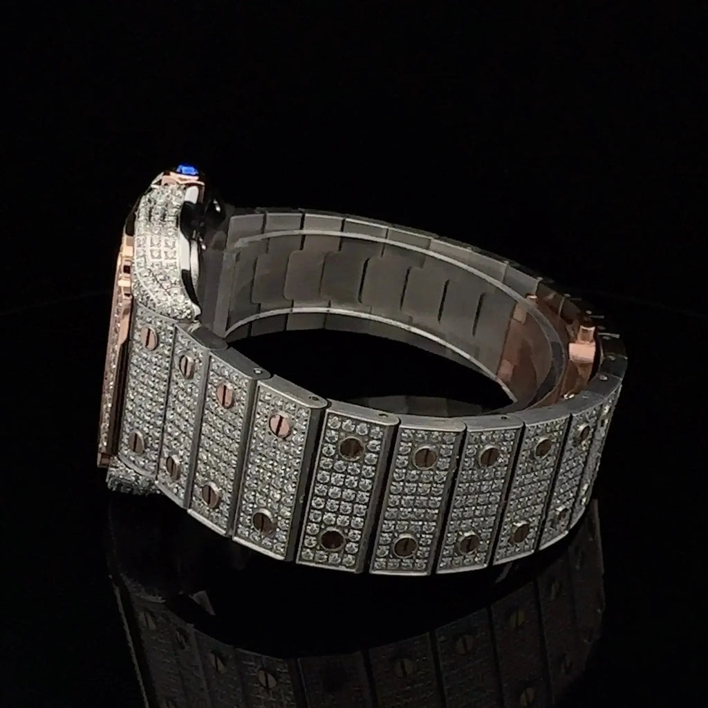 Elestrian – Two-Tone Rose Moissanite Watch | 40 mm Automatic – 5 ATM - Iced Lux Watch Shop