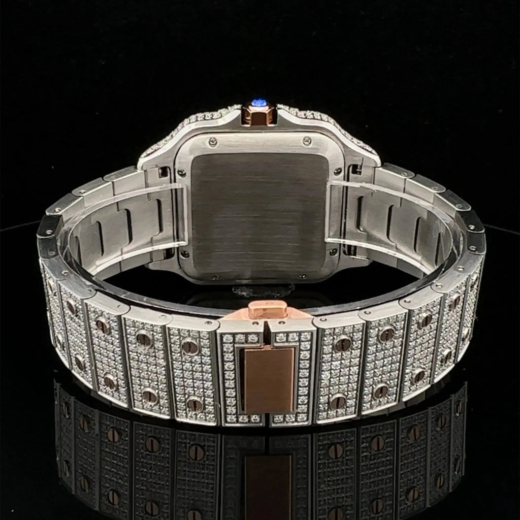 Elestrian – Two-Tone Rose Moissanite Watch | 40 mm Automatic – 5 ATM - Iced Lux Watch Shop