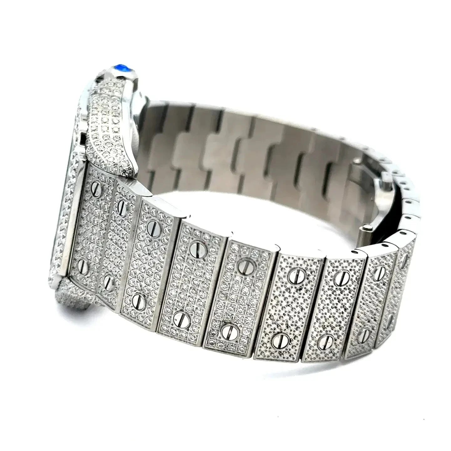 VORLIC Steel Silver Moissanite Watch – Iced Out | Iced Lux - Iced Lux Watch Shop