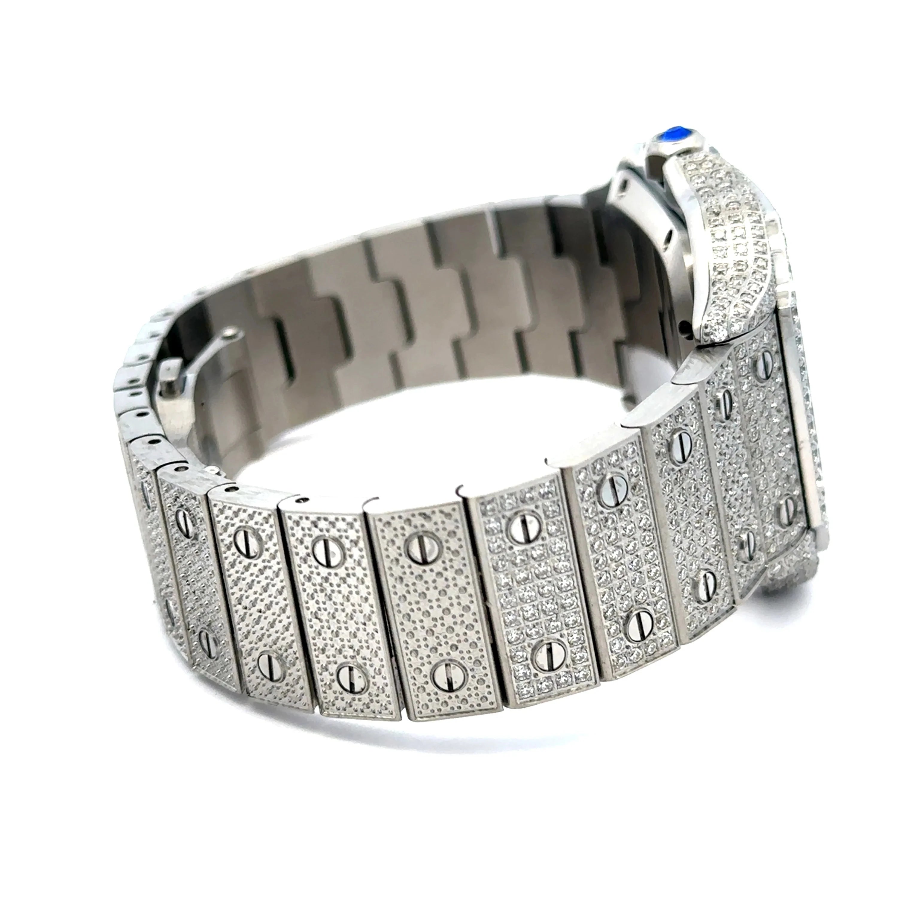 VORLIC Steel Silver Moissanite Watch – Iced Out | Iced Lux - Iced Lux Watch Shop
