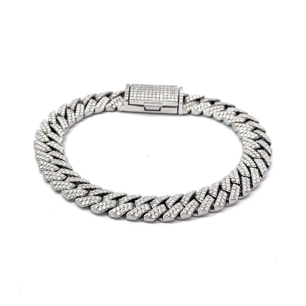 Tenric 10mm Moissanite Iced Out Cuban Bracelet – 925 Silver, VVS Clarity | Iced Lux - Iced Lux Watch Shop