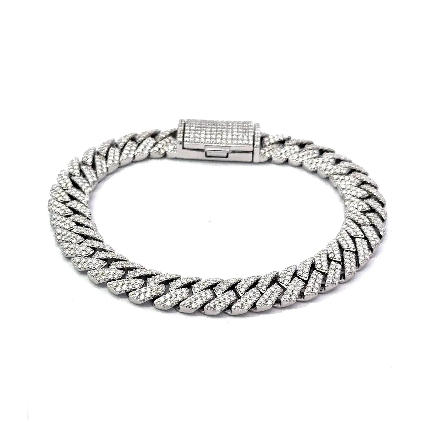 Tenric 10mm Moissanite Iced Out Cuban Bracelet – 925 Silver, VVS Clarity | Iced Lux - Iced Lux Watch Shop