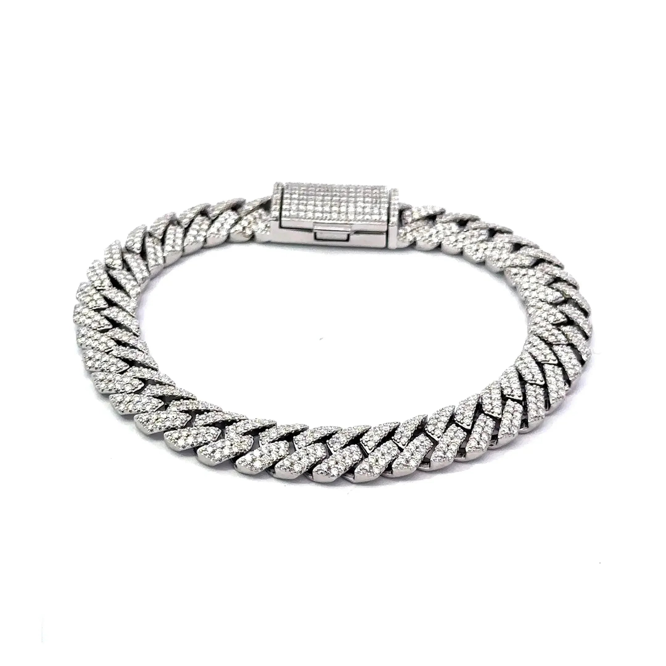 Tenric 10mm Moissanite Iced Out Cuban Bracelet – 925 Silver, VVS Clarity | Iced Lux - Iced Lux Watch Shop