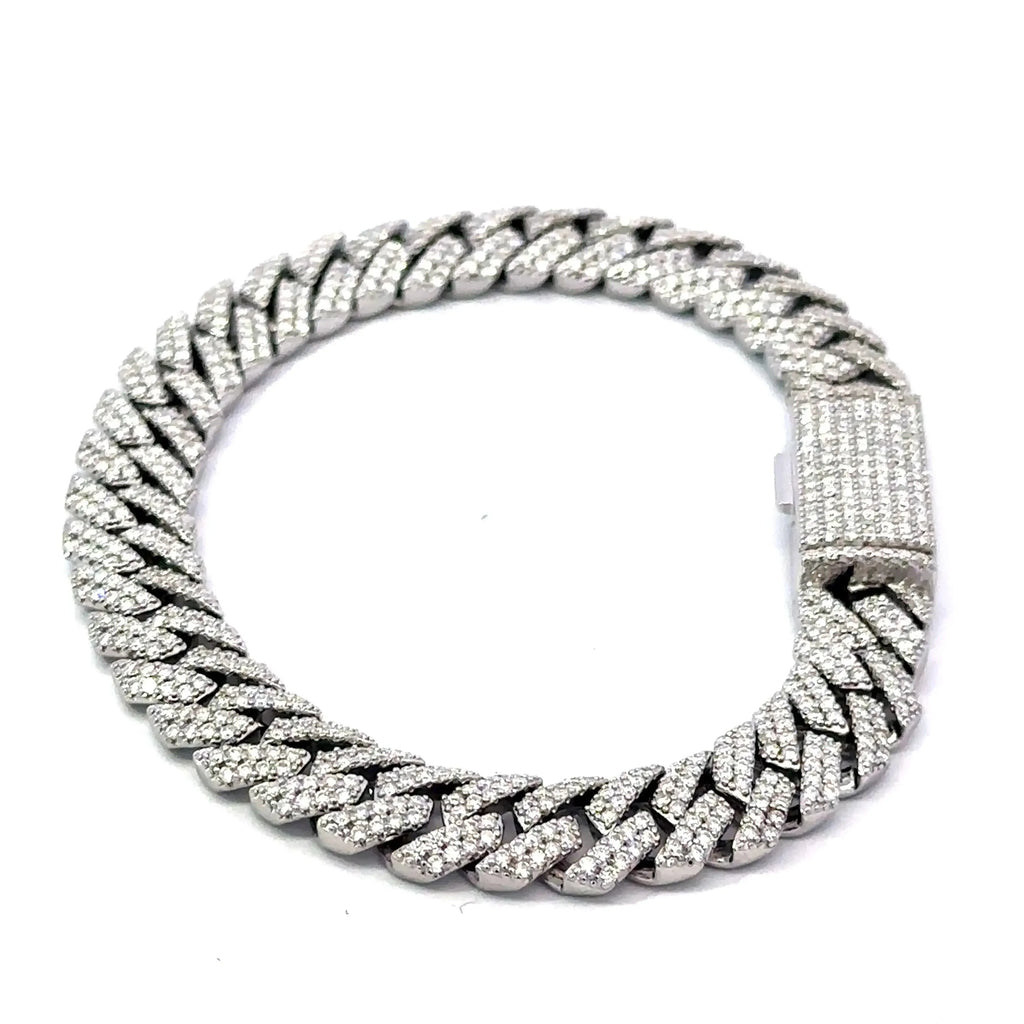 Tenric 10mm Moissanite Iced Out Cuban Bracelet – 925 Silver, VVS Clarity | Iced Lux - Iced Lux Watch Shop