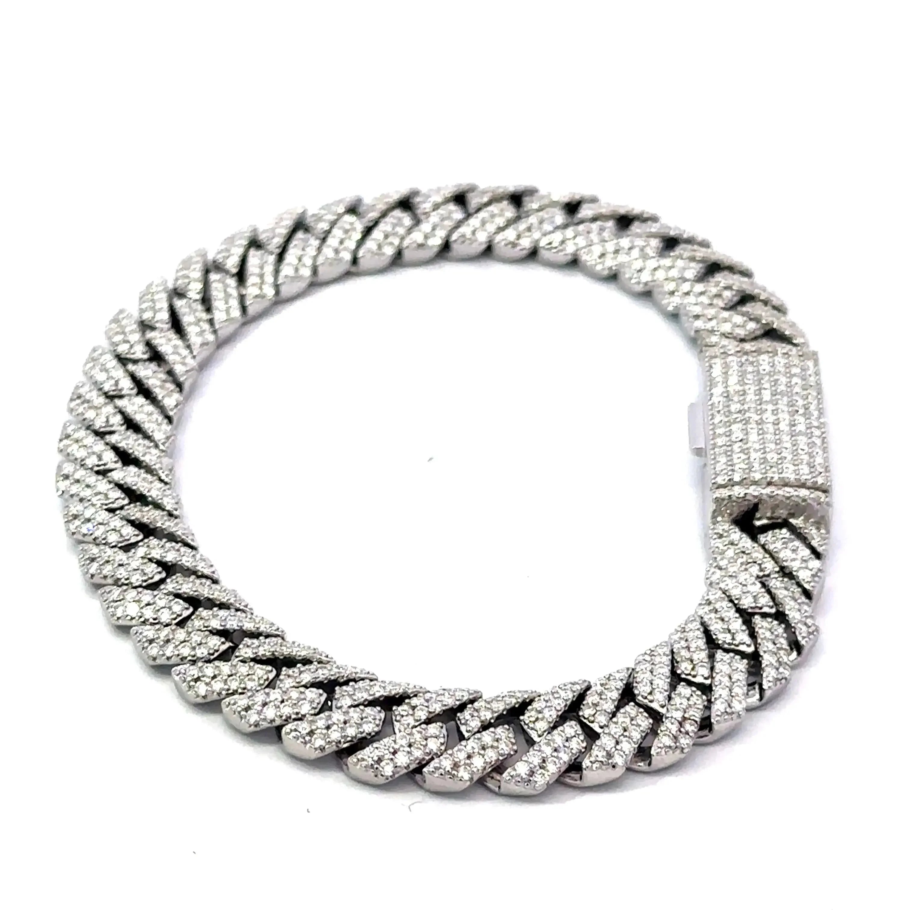 Tenric 10mm Moissanite Iced Out Cuban Bracelet – 925 Silver, VVS Clarity | Iced Lux - Iced Lux Watch Shop