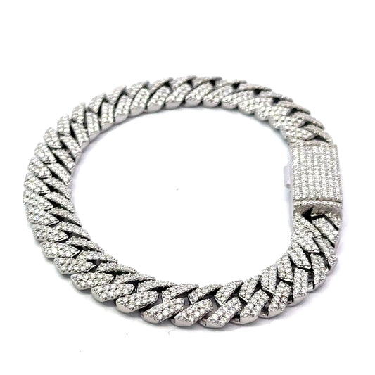 Tenric 10mm Moissanite Iced Out Cuban Bracelet – 925 Silver, VVS Clarity | Iced Lux - Iced Lux Watch Shop