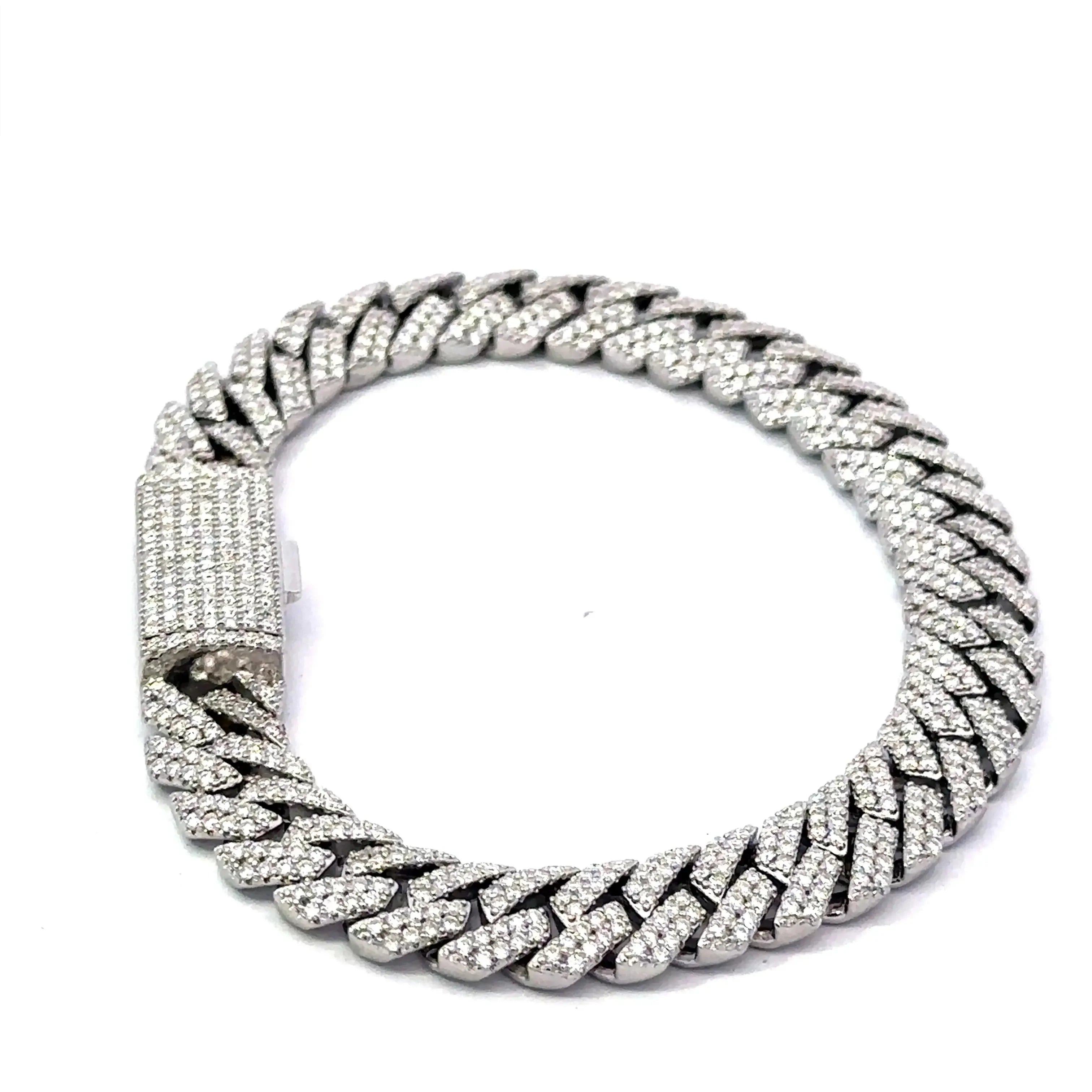 Tenric 10mm Moissanite Iced Out Cuban Bracelet – 925 Silver, VVS Clarity | Iced Lux - Iced Lux Watch Shop