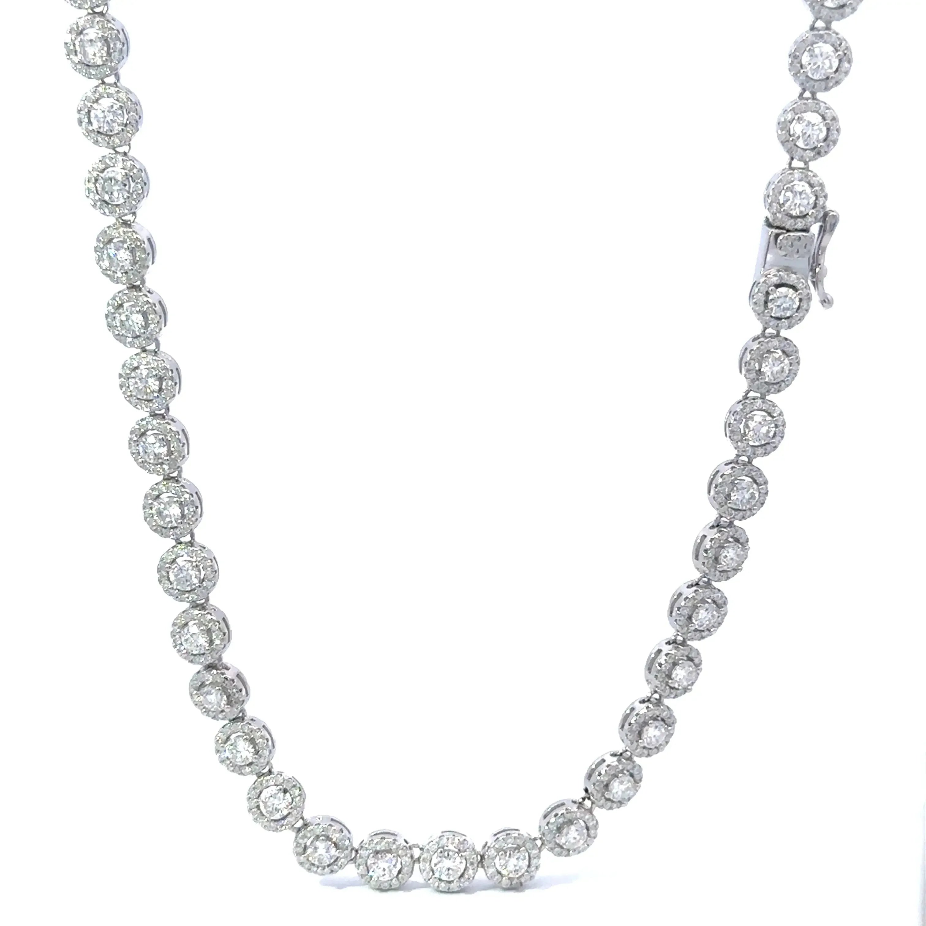 JARELO 6mm Rhodium Moissanite Iced Out Chain 925 Silver - Luxury Iced Chain for Men & Women