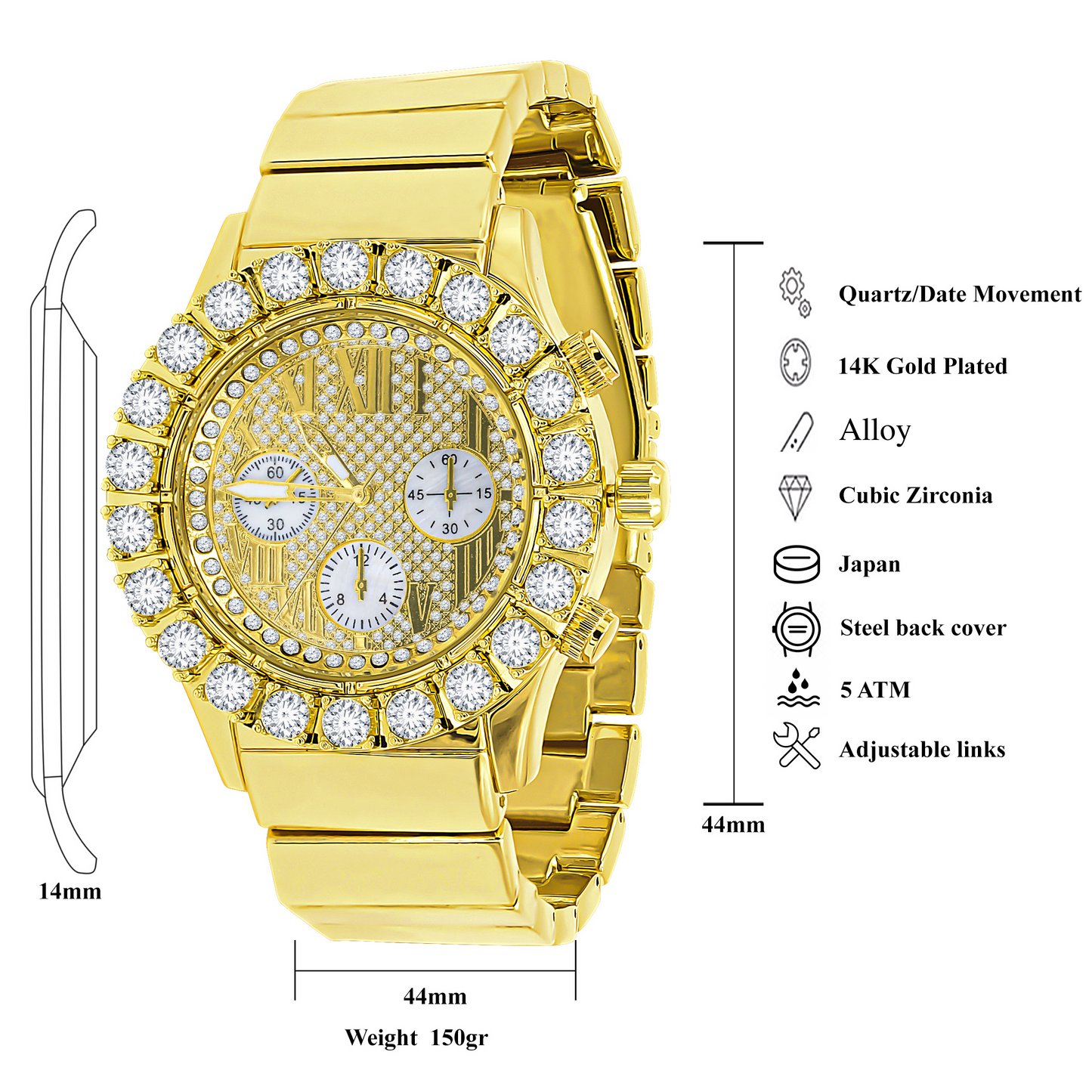 MAGESTERIAL HIP HOP METAL WATCH | 562792 - Iced Lux Watch Shop