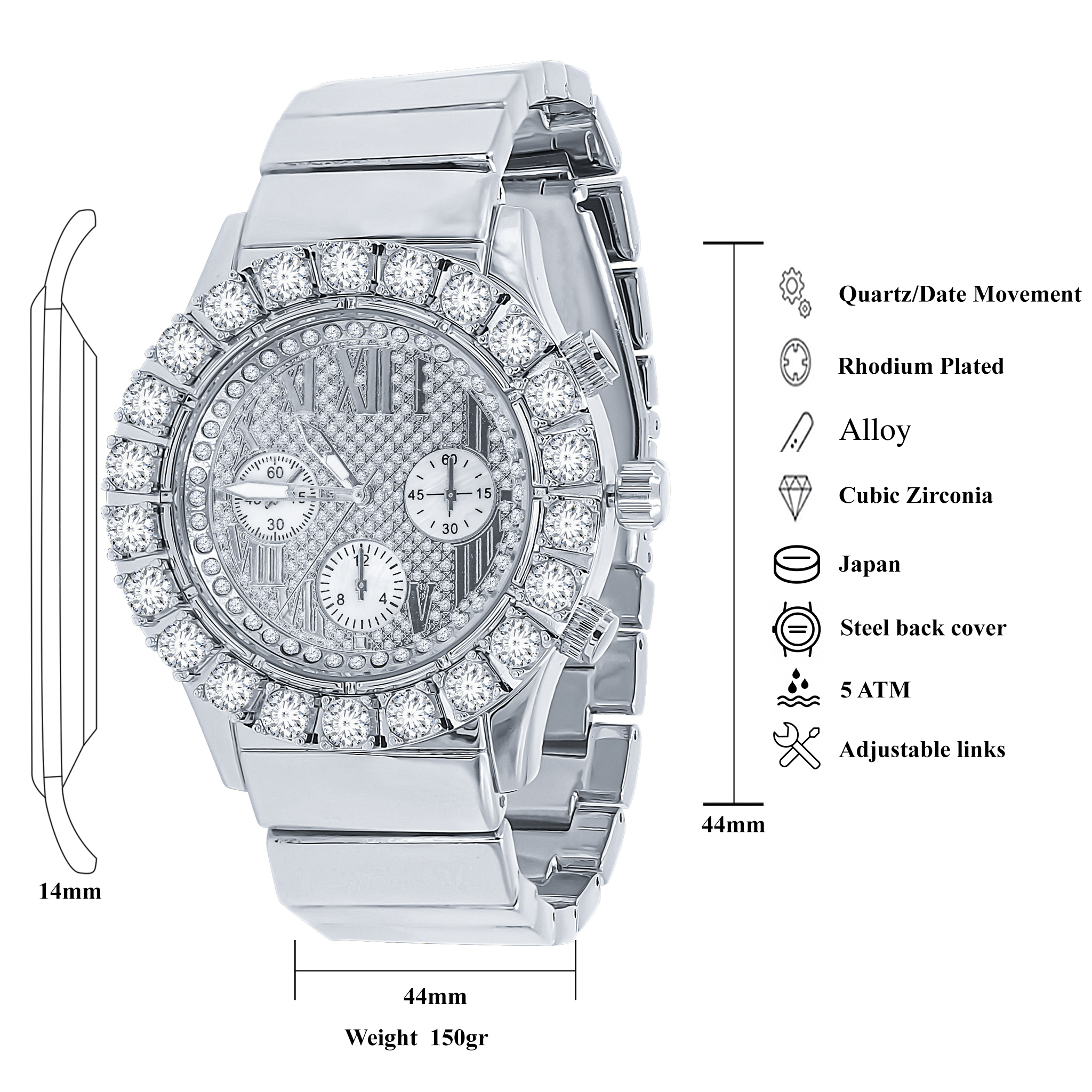 MAGESTERIAL HIP HOP METAL WATCH | 562791 - Iced Lux Watch Shop