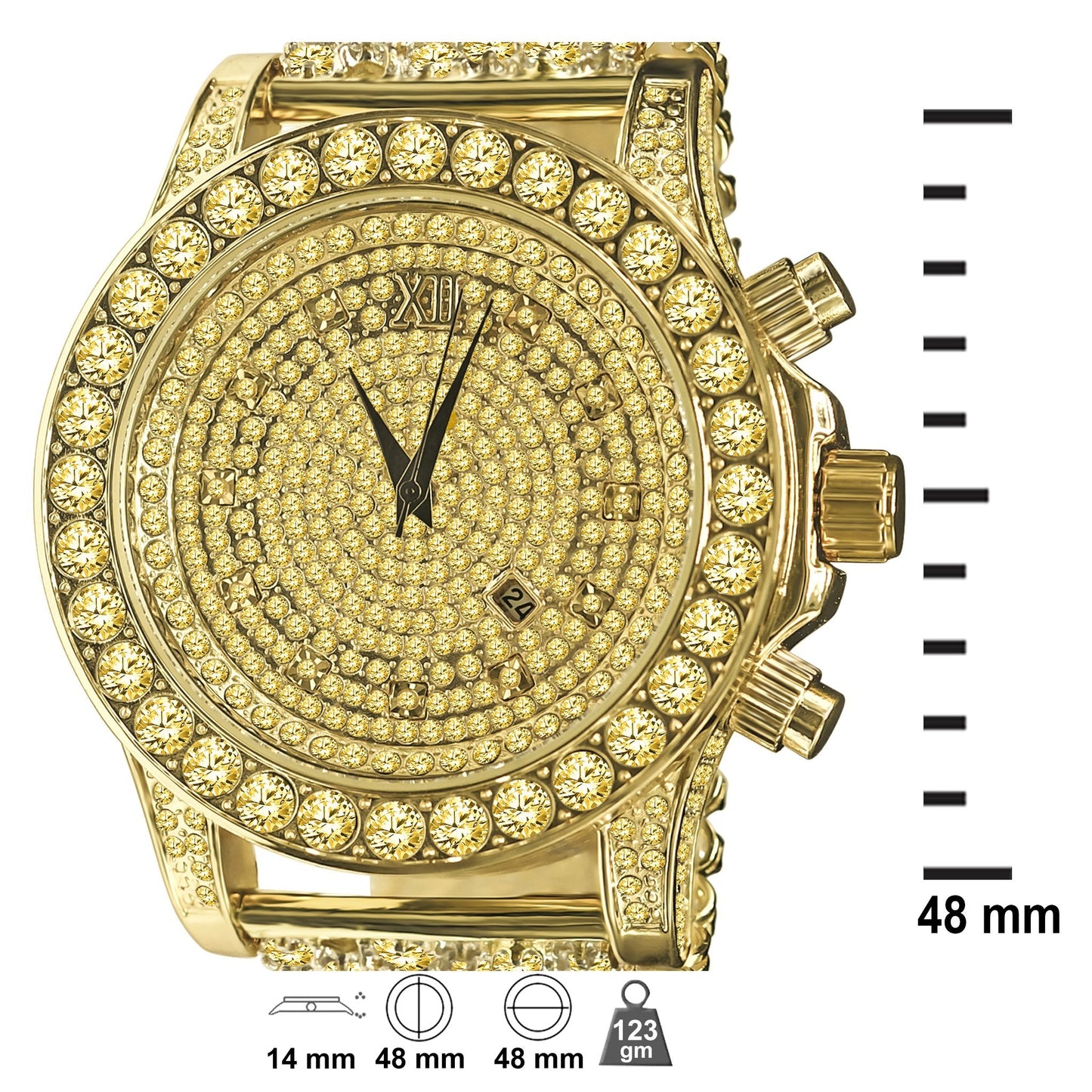 BURNISH CZ ICED OUT WATCH | 5110294 - Iced Lux Watch Shop