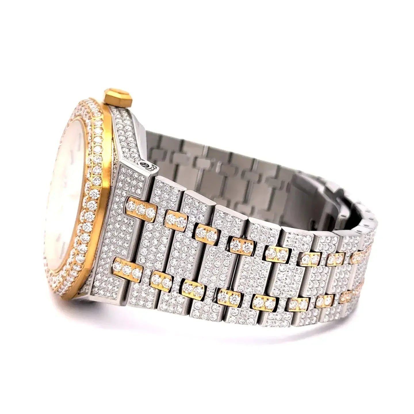 Syrenth Two‑Tone Moissanite Watch – Iced Out Automatic Luxury - Iced Lux Watch Shop