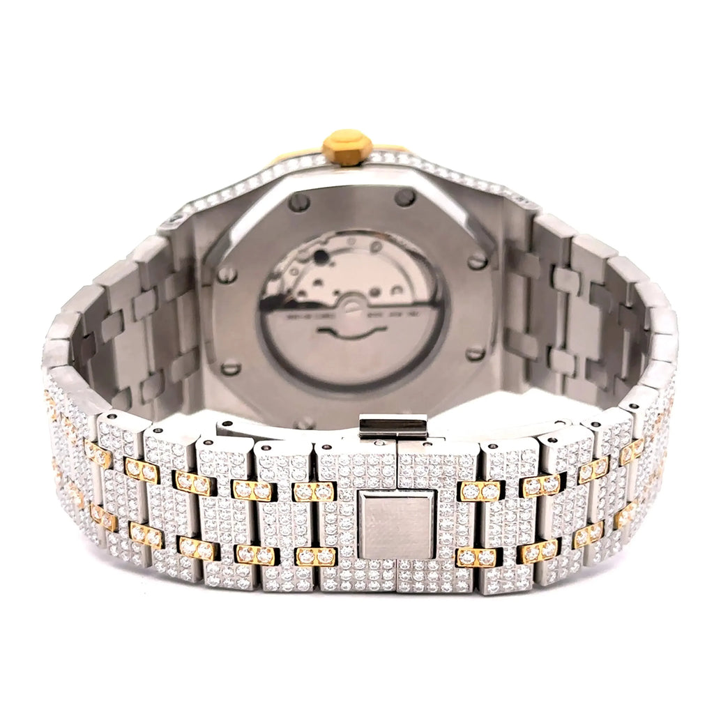 Syrenth Two‑Tone Moissanite Watch – Iced Out Automatic Luxury - Iced Lux Watch Shop