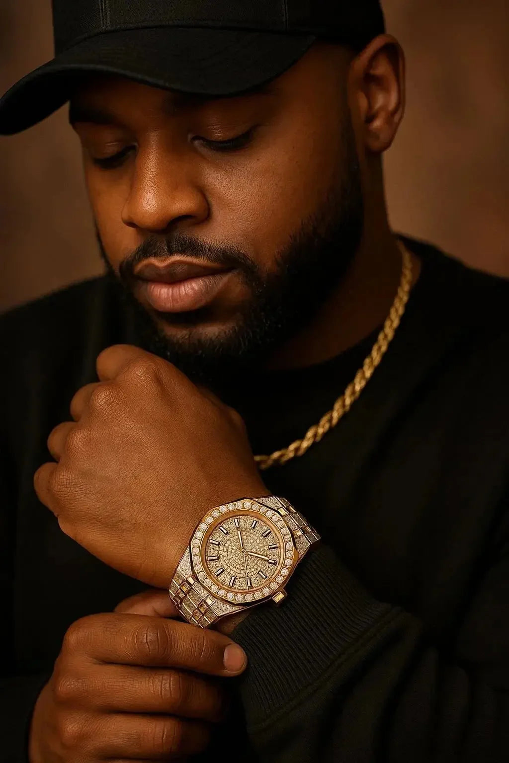 Syrenth Two‑Tone Moissanite Watch – Iced Out Automatic Luxury - Iced Lux Watch Shop