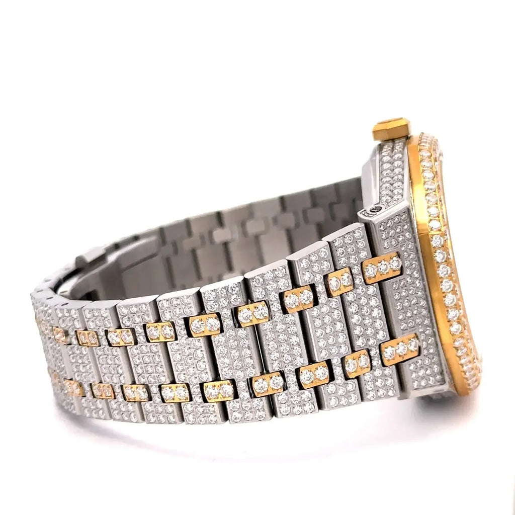 Syrenth Two‑Tone Moissanite Watch – Iced Out Automatic Luxury - Iced Lux Watch Shop